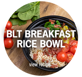 Close up view of BLT Breakfast Bowl