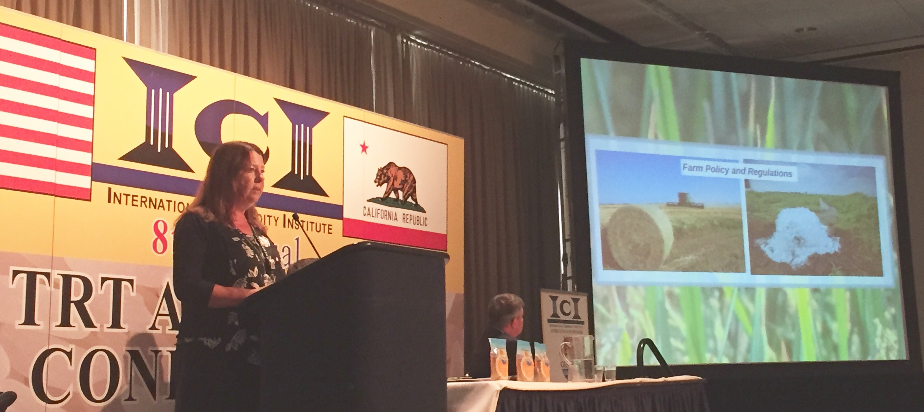 GA-CA Rice Industry Hosts USA Rice, BW at podium-150826 GA-CA Rice Industry Hosts USA Rice, BW at podium-150826