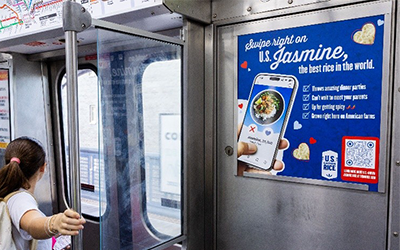 Jasmine Rice ad on Chicago CTA Train