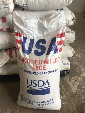 Image of a bag of Fortified Rice from the USA