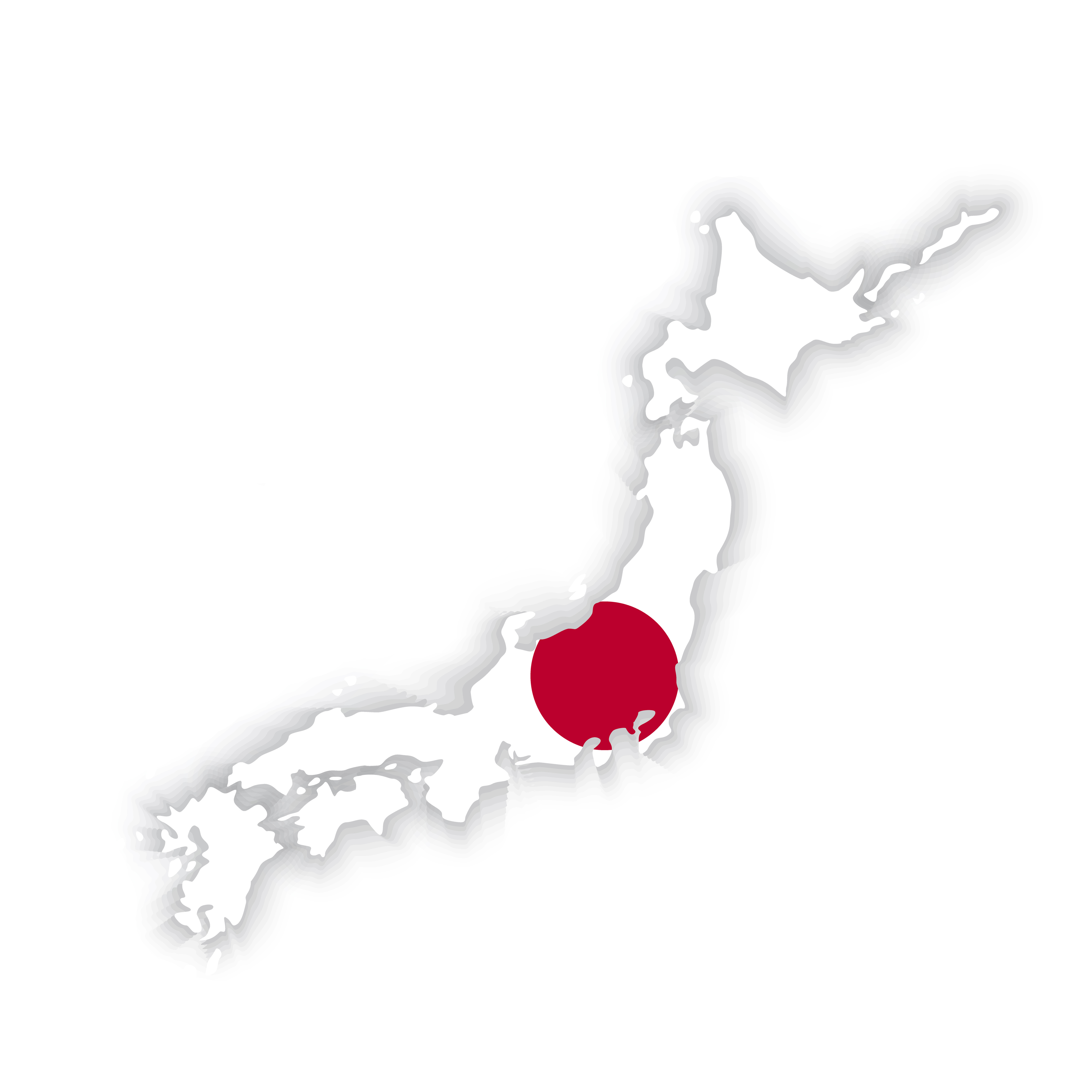 Map of Japan with flag overlay