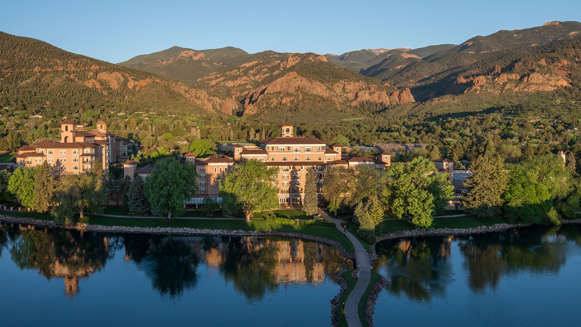 Aerial view of The Broadmoor resort