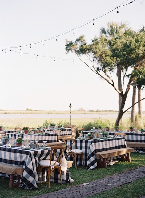 Picnic tables at Rainbow Island