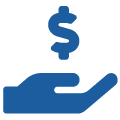 Hand holding money icon