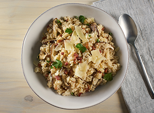 Overhead view of Creamy Parmesan Rice.