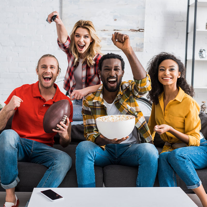 A group watches a big game