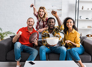 A group watches a big game