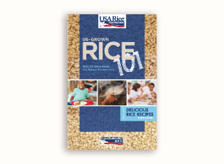 Thumbnail image of the Rice 101 Cooking Guide for K-12 foodservice operators.