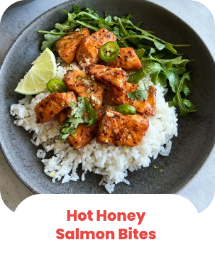 Hot Honey Salmon Bites