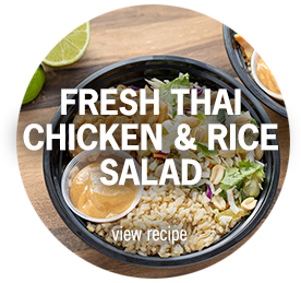 Close up view of Fresh Thai Chicken and Rice Salad