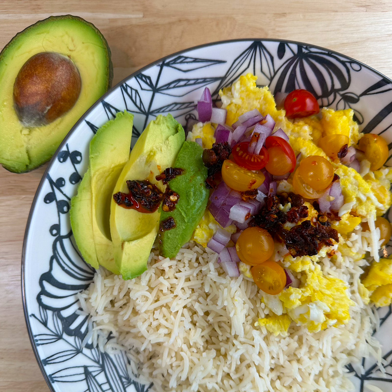 Bold Basmati Egg and Avocado Scramble Bold Basmati Egg and Avocado Scramble