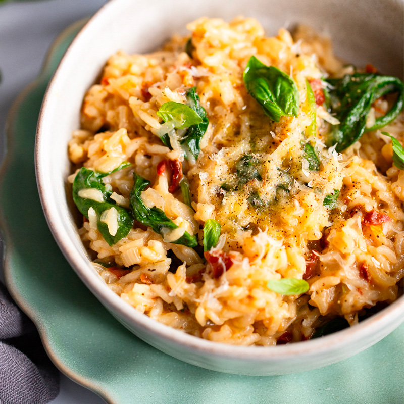 Creamy Sun-Dried Tomato and Spinach Rice Skillet Creamy Sun-Dried Tomato and Spinach Rice Skillet
