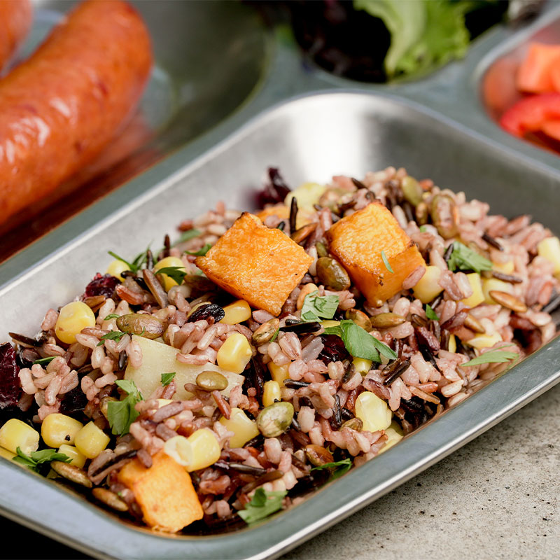 Indigenous Wild Rice Salad Serving of Indigenous Wild Rice Salad.