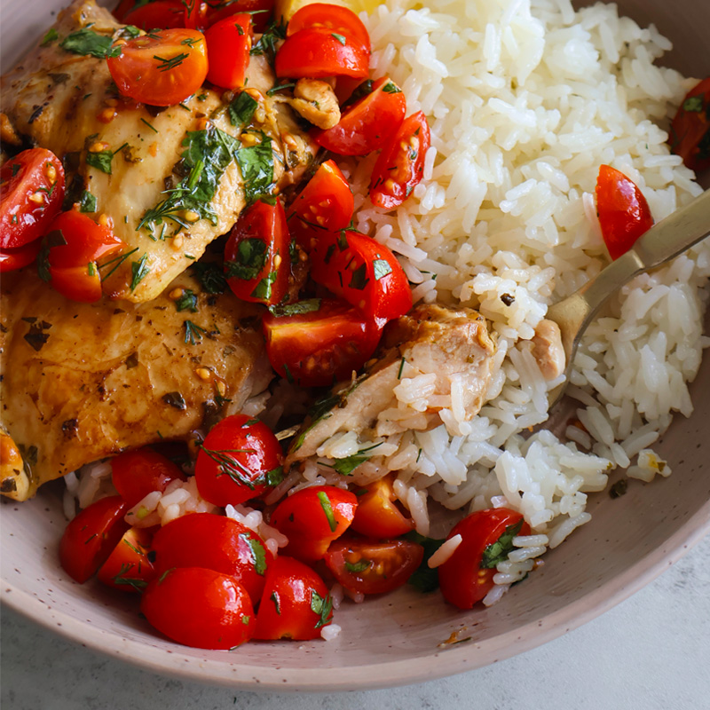 Lemon Basil Chicken and Rice Bowls Lemon Basil Chilcen and Rice Bowls - Resized 800x800
