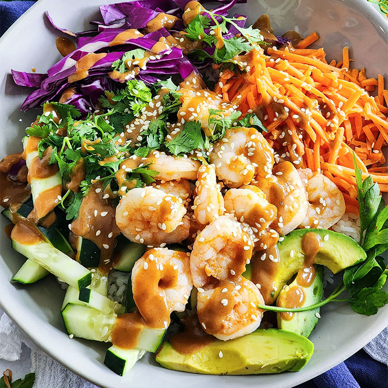 Spring Roll Bowl Zoomed in image of a Spring Roll Bowl
