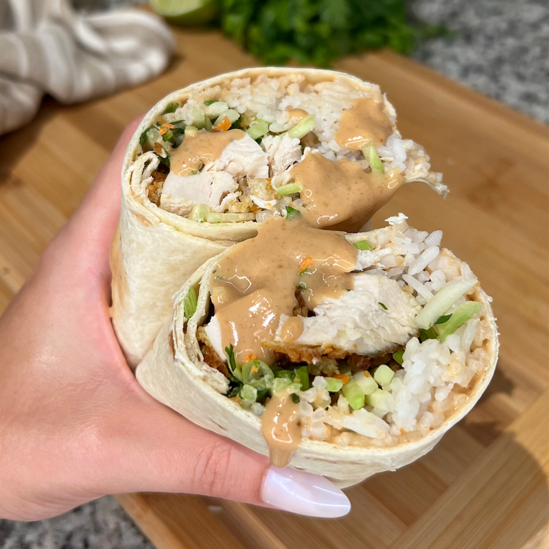 Thai Peanut Chicken Wraps