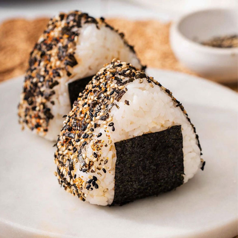 Zoomed in image of a serving of Tuna Onigiri