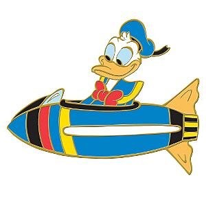 Cartoon of Donald Duck in a drone