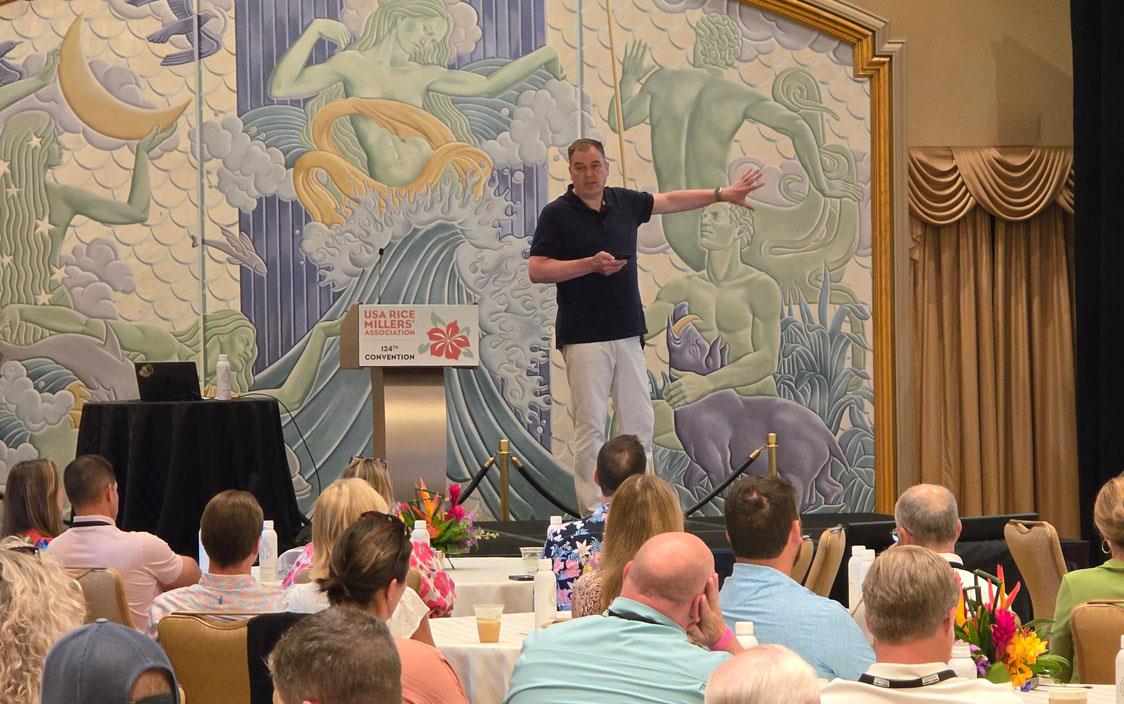 6Seeds-Founder-Andreas-Duess on stage at 2024 RMA in Maui