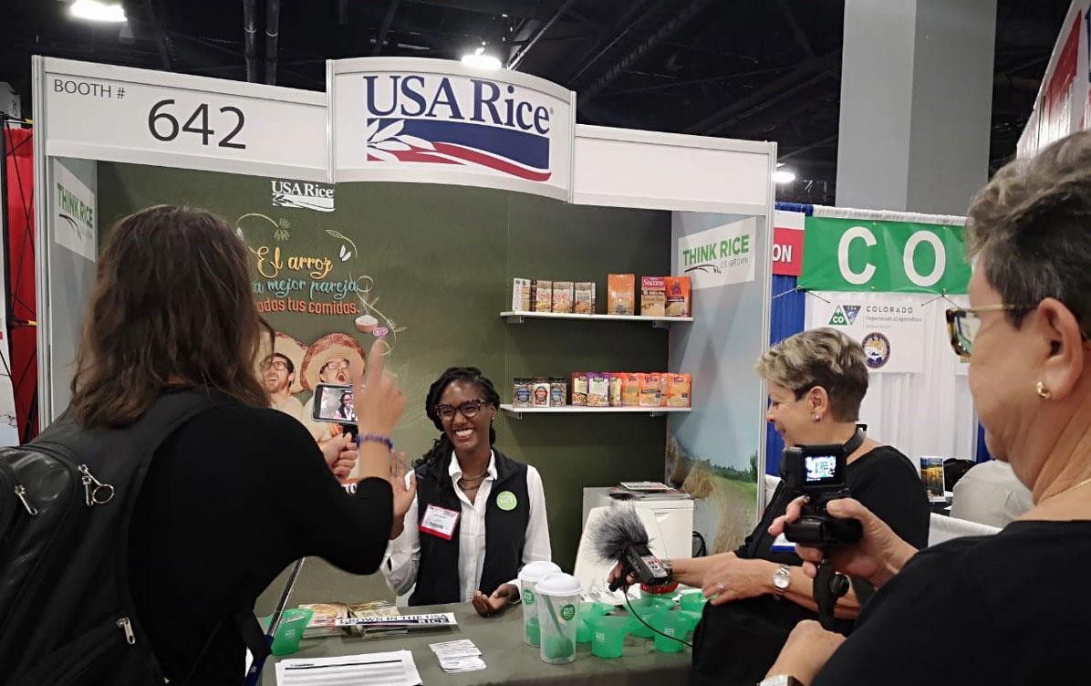 AFB-Trade-Show in 2018,-Asiha-Grigsby-Interview in USA Rice Booth