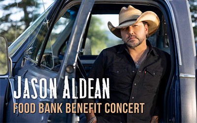 Food Bank Benefit concert poster featuring country music star Jason Aldean