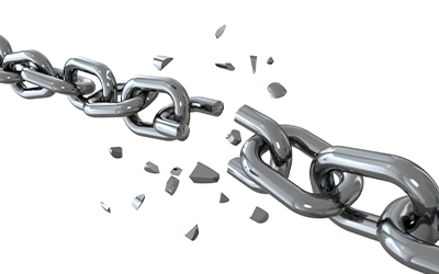 Breaking metal chain