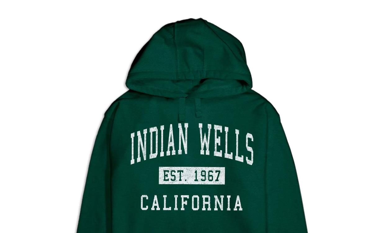Indian Wells green hoodie sweatshirt