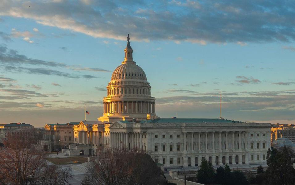 U.S.-Capitol at sunset