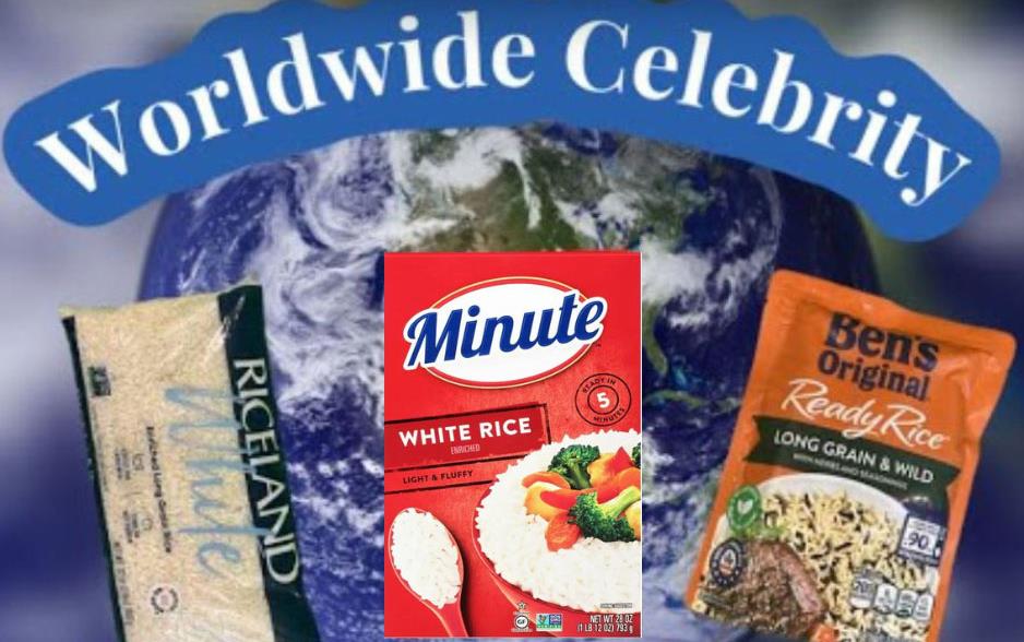 NRM Grand Prize Winner, Worldwide-Celebrity-Video, three bags of rice with Planet Earth as background