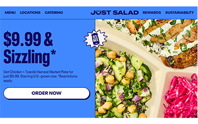 Just Salad Shout Out to US Rice on a promo for their new menu