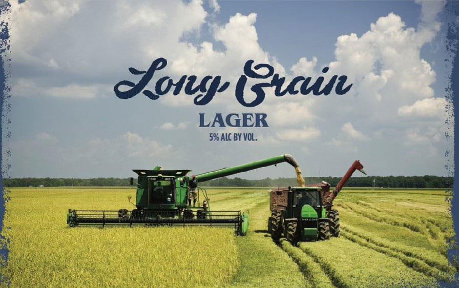 Long-Grain-Lager-Can-Art shows combine & grain cart, plus logos and ingredient info