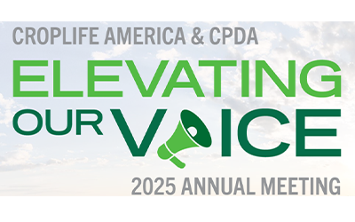 CropLife American Annual Mtg graphic, text reads "Elevating Our Voice"