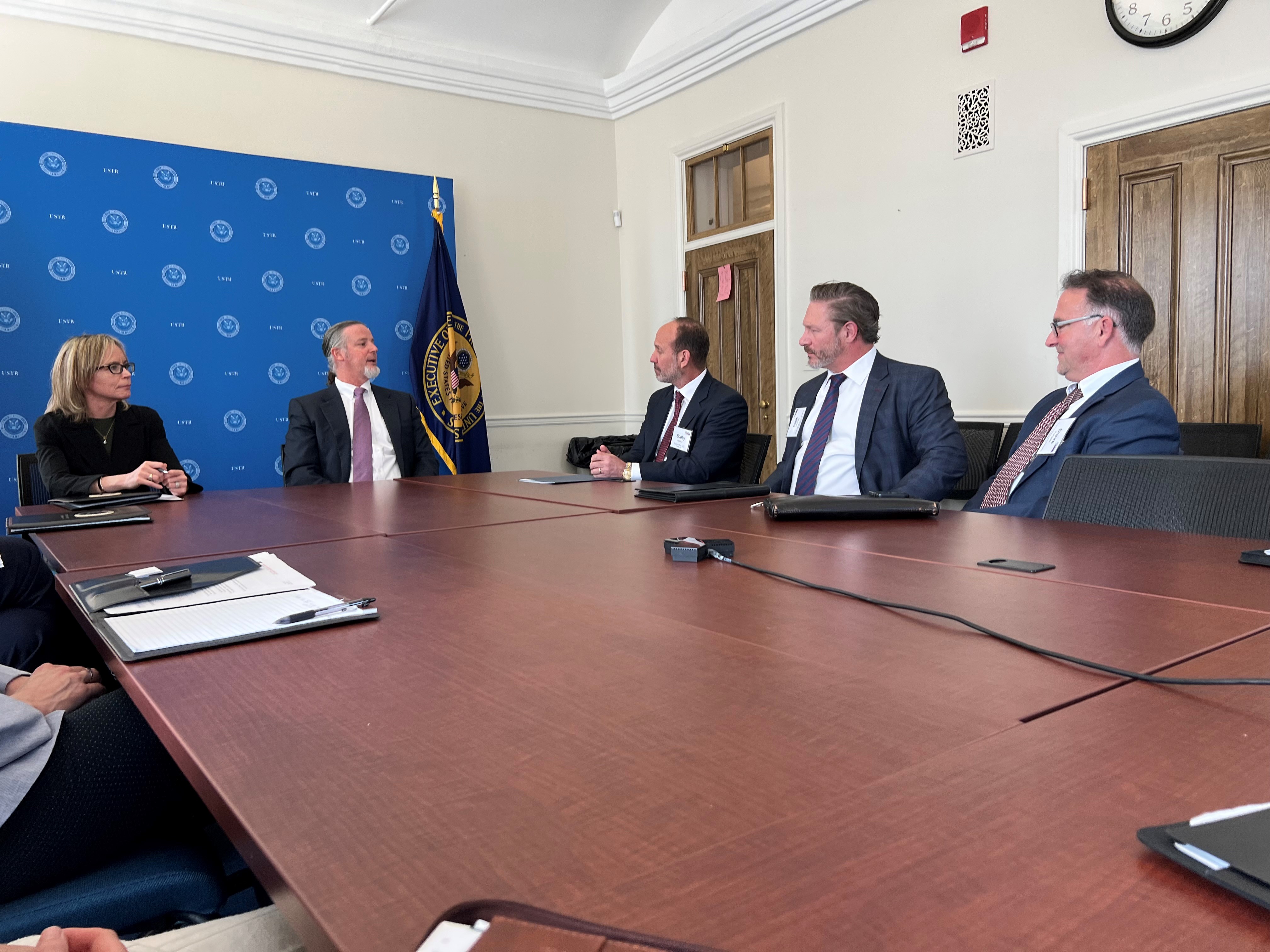 Mtg with USTR Ag Negotiator Doug McKalip, group of people seated around conference table