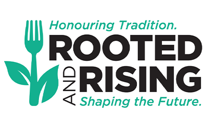 2026 Canada Culinary Federation Conference logo: Rooted And Rising – Honouring Tradition & Shaping the Future