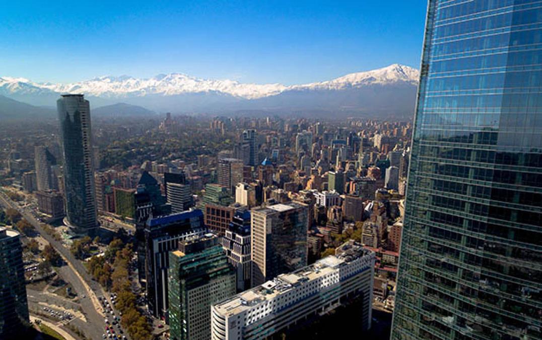 Aerial view of Santiago, Chile