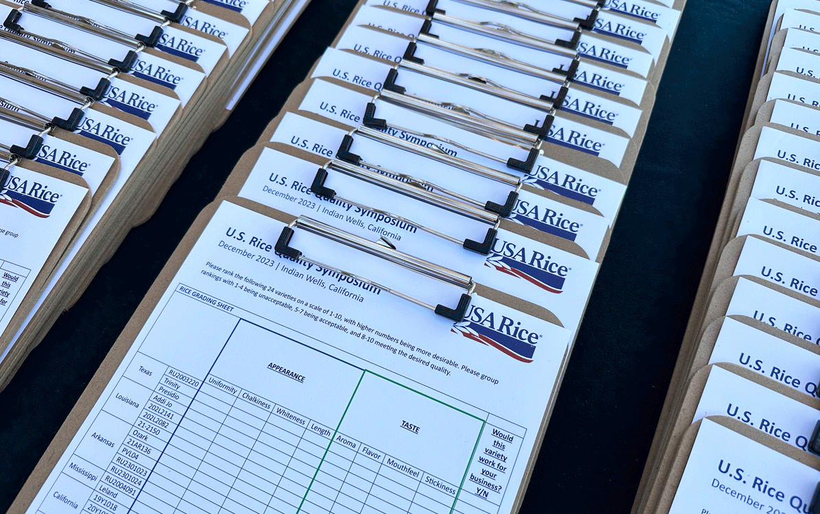 Rice Quality-Symposium,-rating-sheets-on-clipboards