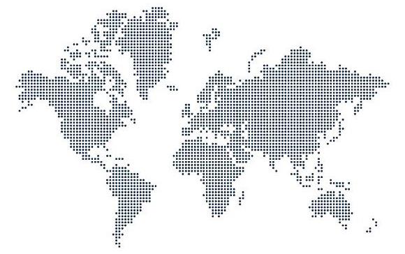 World map in pixels