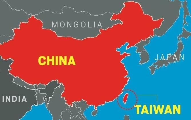 Map of Asia showcasing China, Russia, and Taiwan