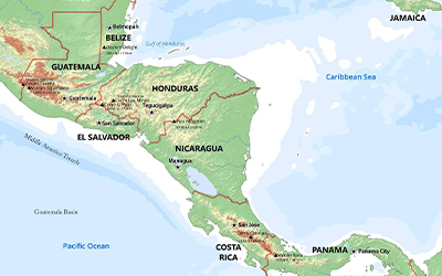 Map of Central America