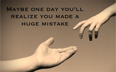 Graphic with two hands reaching out & text: Maybe one day you