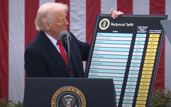 Trump-&-Reciprocal-Tariff-Chart,-Standard-UK-photo