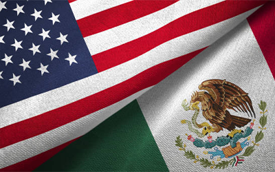 US & Mexico flags