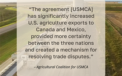 USMCA quote with rice fields and mill in background