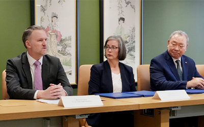 USTR Jamieson Greer & Taiwan Trade Officials seated together at signing ceremony