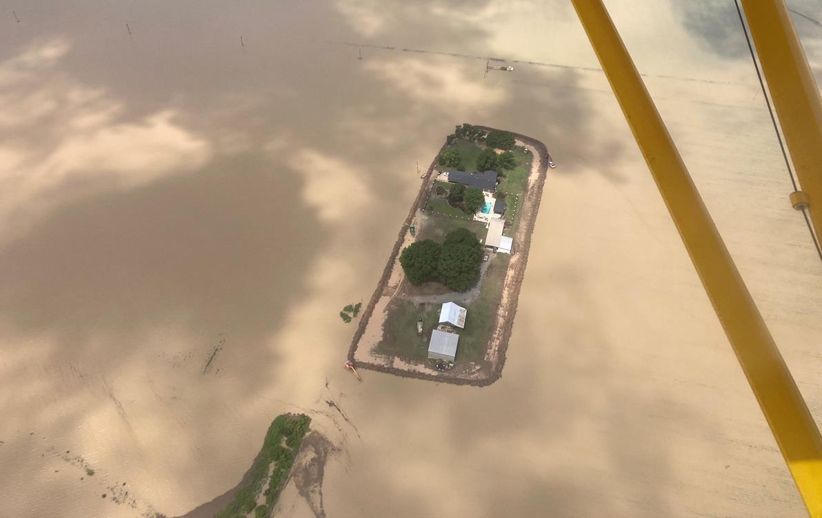 Aerial photo of historic 2021 flooding in Arkansas