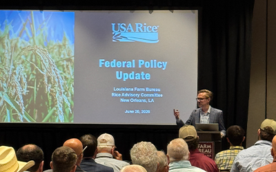 Jake Westlin speaks at 2026 LABF Convention