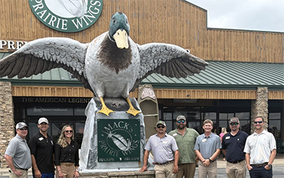 Leadership Class, group shot with AR duck statue