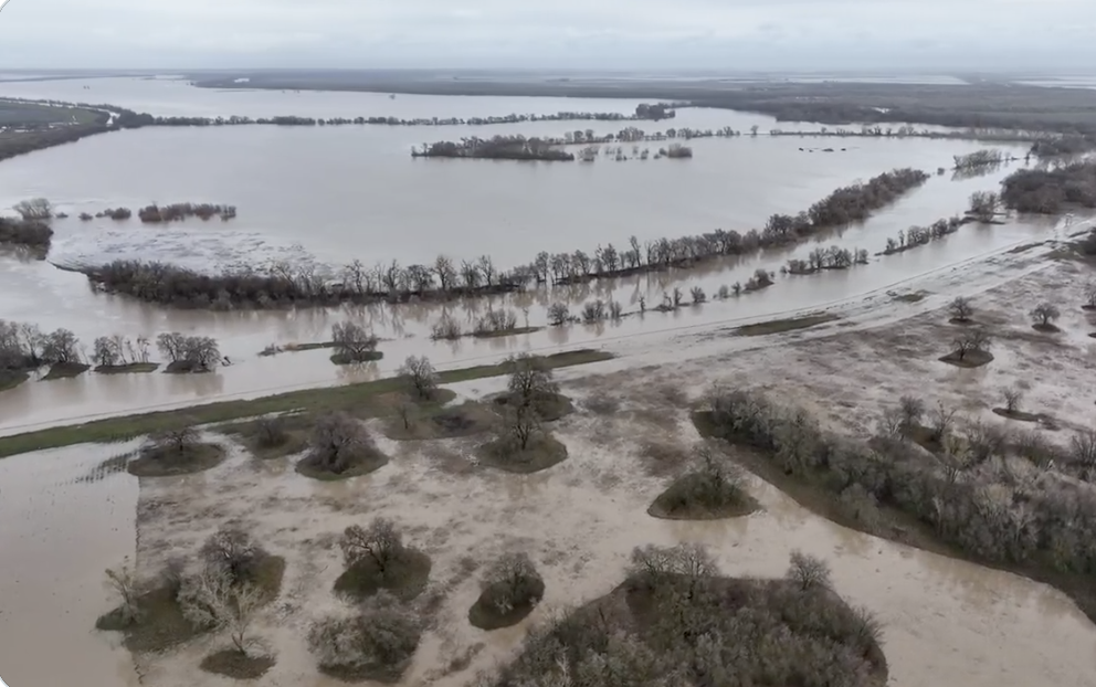 Yolo Bypass flooding, Courtesy CA Dept. of Water Resources