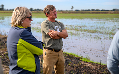 IL State Senator Terri Bryant & Blake Gerard, farm tour, Abby Harris photo