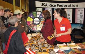 Crowd around the USA Rice booth at Gin-Show-2015